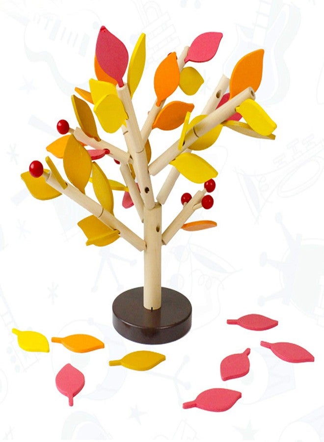Carykon Green+Yellow Early Childhood Building Blocks Wooden Assembling Tree Combination Boys and Girls DIY Disassembly Puzzles Educational Toys Home Office Decoration - Image 4